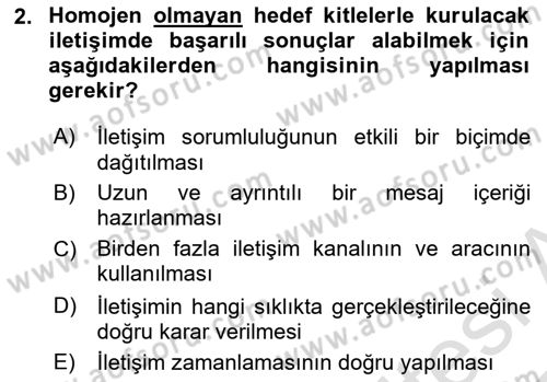 İşletme İletişimi Dersi 2024 - 2025 Yılı Yaz Okulu Sınav Soruları 2. Soru