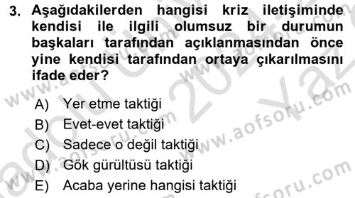 İşletme İletişimi Dersi 2024 - 2025 Yılı Yaz Okulu Sınav Soruları 3. Soru
