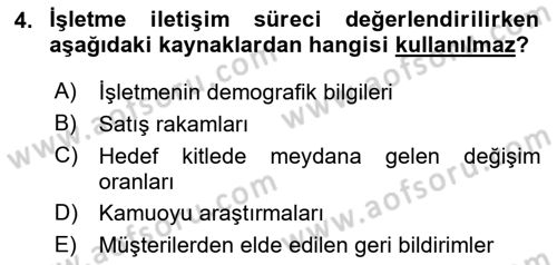 İşletme İletişimi Dersi 2024 - 2025 Yılı Yaz Okulu Sınav Soruları 4. Soru