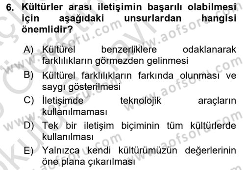 İşletme İletişimi Dersi 2024 - 2025 Yılı Yaz Okulu Sınav Soruları 6. Soru