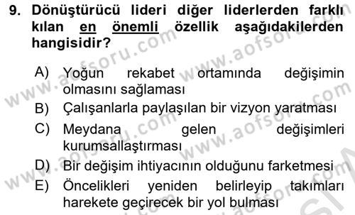 İşletme İletişimi Dersi 2024 - 2025 Yılı Yaz Okulu Sınav Soruları 9. Soru