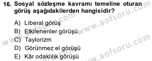 İşletmelerde Sosyal Sorumluluk Ve Etik Dersi Ara Sınavı Deneme Sınav Soruları 16. Soru