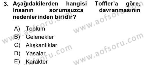 İşletmelerde Sosyal Sorumluluk Ve Etik Dersi 2015 - 2016 Yılı Tek Ders Sınavı 3. Soru