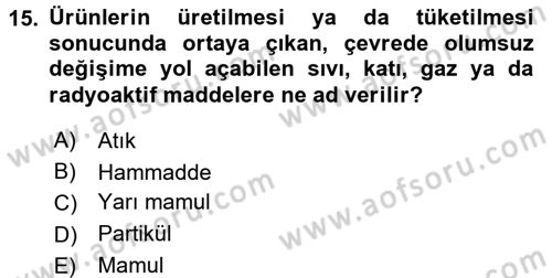 İşletmelerde Sosyal Sorumluluk Ve Etik Dersi 2016 - 2017 Yılı (Final) Dönem Sonu Sınavı 15. Soru