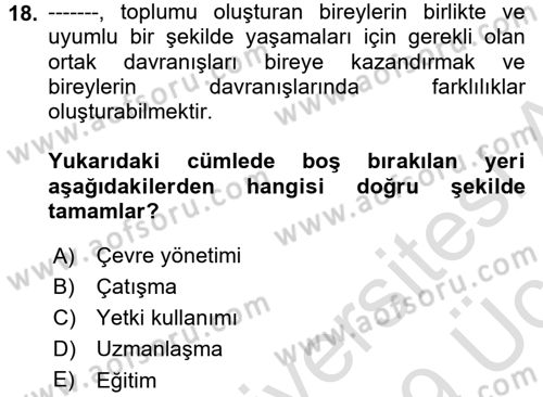 İşletmelerde Sosyal Sorumluluk Ve Etik Dersi 2018 - 2019 Yılı 3 Ders Sınavı 18. Soru