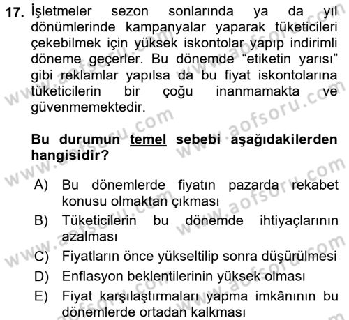 İşletmelerde Sosyal Sorumluluk Ve Etik Dersi 2018 - 2019 Yılı Yaz Okulu Sınavı 17. Soru