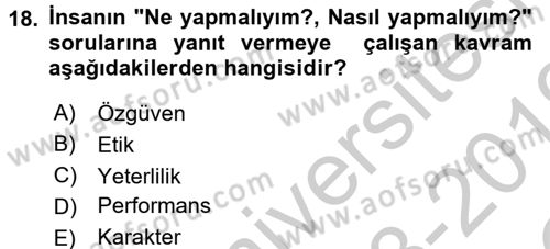 İşletmelerde Sosyal Sorumluluk Ve Etik Dersi 2018 - 2019 Yılı Yaz Okulu Sınavı 18. Soru