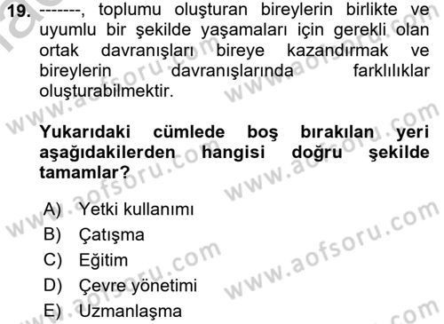 İşletmelerde Sosyal Sorumluluk Ve Etik Dersi 2018 - 2019 Yılı Yaz Okulu Sınavı 19. Soru