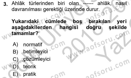 İşletmelerde Sosyal Sorumluluk Ve Etik Dersi 2018 - 2019 Yılı Yaz Okulu Sınavı 3. Soru