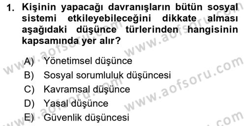 İşletmelerde Sosyal Sorumluluk Ve Etik Dersi 2021 - 2022 Yılı (Vize) Ara Sınav Soruları 1. Soru