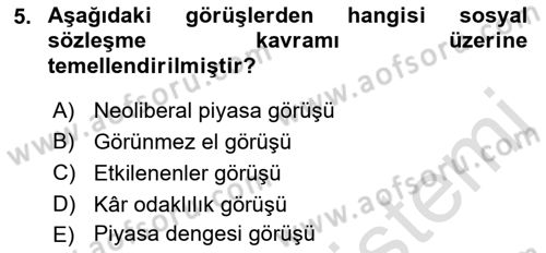 İşletmelerde Sosyal Sorumluluk Ve Etik Dersi 2021 - 2022 Yılı (Final) Dönem Sonu Sınav Soruları 5. Soru
