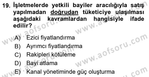 İşletmelerde Sosyal Sorumluluk Ve Etik Dersi 2021 - 2022 Yılı Yaz Okulu Sınav Soruları 19. Soru