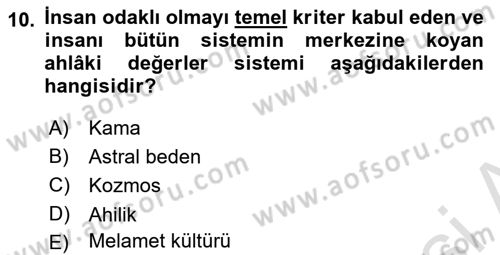 İşletmelerde Sosyal Sorumluluk Ve Etik Dersi 2022 - 2023 Yılı (Vize) Ara Sınavı 10. Soru