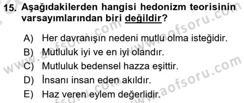 İşletmelerde Sosyal Sorumluluk Ve Etik Dersi 2022 - 2023 Yılı (Vize) Ara Sınavı 15. Soru