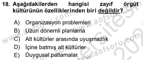 İşletmelerde Sosyal Sorumluluk Ve Etik Dersi 2022 - 2023 Yılı (Vize) Ara Sınavı 18. Soru