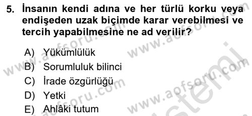 İşletmelerde Sosyal Sorumluluk Ve Etik Dersi 2022 - 2023 Yılı (Vize) Ara Sınavı 5. Soru