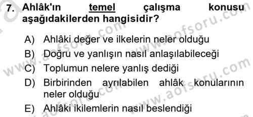 İşletmelerde Sosyal Sorumluluk Ve Etik Dersi 2022 - 2023 Yılı (Vize) Ara Sınavı 7. Soru