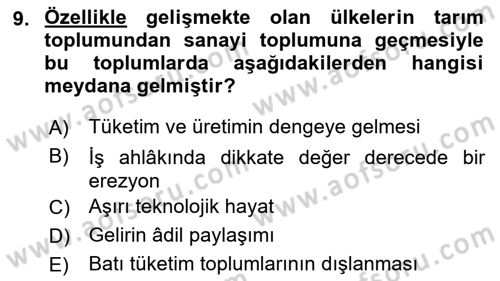 İşletmelerde Sosyal Sorumluluk Ve Etik Dersi 2022 - 2023 Yılı (Vize) Ara Sınavı 9. Soru