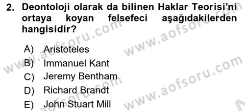 İşletmelerde Sosyal Sorumluluk Ve Etik Dersi 2022 - 2023 Yılı Yaz Okulu Sınav Soruları 2. Soru