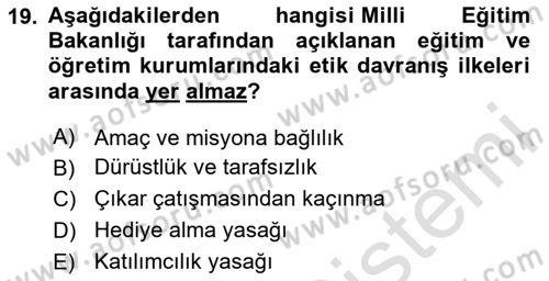 İşletmelerde Sosyal Sorumluluk Ve Etik Dersi 2024 - 2025 Yılı (Final) Dönem Sonu Sınav Soruları 19. Soru
