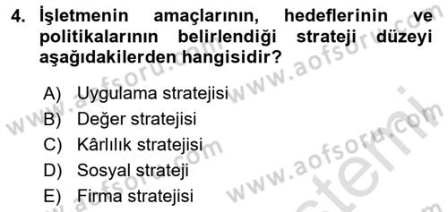 İşletmelerde Sosyal Sorumluluk Ve Etik Dersi 2024 - 2025 Yılı (Final) Dönem Sonu Sınav Soruları 4. Soru