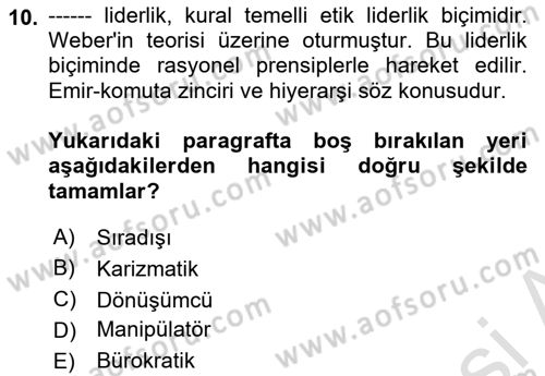 İşletmelerde Sosyal Sorumluluk Ve Etik Dersi 2024 - 2025 Yılı Yaz Okulu Sınav Soruları 10. Soru