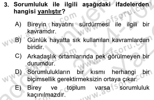İşletmelerde Sosyal Sorumluluk Ve Etik Dersi 2024 - 2025 Yılı Yaz Okulu Sınav Soruları 3. Soru