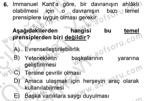 İşletmelerde Sosyal Sorumluluk Ve Etik Dersi 2024 - 2025 Yılı Yaz Okulu Sınav Soruları 6. Soru
