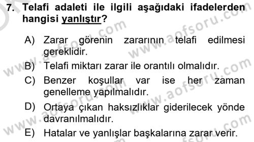 İşletmelerde Sosyal Sorumluluk Ve Etik Dersi 2024 - 2025 Yılı Yaz Okulu Sınav Soruları 7. Soru