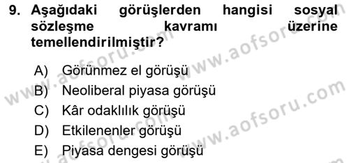 İşletmelerde Sosyal Sorumluluk Ve Etik Dersi 2024 - 2025 Yılı Yaz Okulu Sınav Soruları 9. Soru