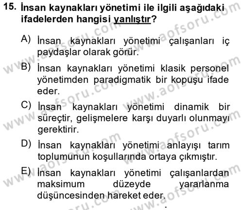 Kamu Yönetimi Dersi 2013 - 2014 Yılı (Final) Dönem Sonu Sınav Soruları 15. Soru