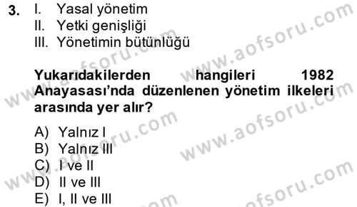 Kamu Yönetimi Dersi 2013 - 2014 Yılı (Final) Dönem Sonu Sınav Soruları 3. Soru