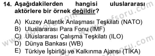 Kamu Yönetimi Dersi 2013 - 2014 Yılı Tek Ders Sınav Soruları 14. Soru