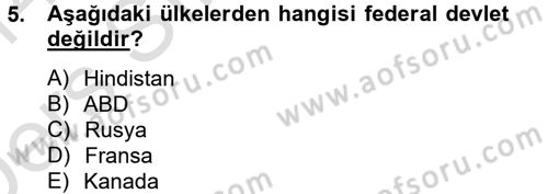 Kamu Yönetimi Dersi 2013 - 2014 Yılı Tek Ders Sınav Soruları 5. Soru