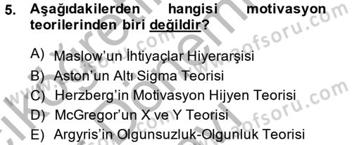 Kamu Yönetimi Dersi 2014 - 2015 Yılı (Final) Dönem Sonu Sınav Soruları 5. Soru