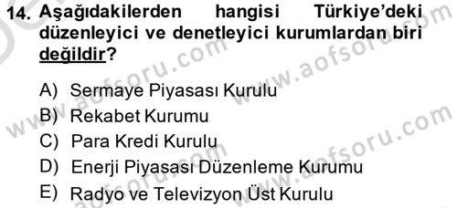 Kamu Yönetimi Dersi 2014 - 2015 Yılı Tek Ders Sınav Soruları 14. Soru