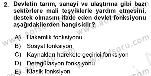 Kamu Yönetimi Dersi 2015 - 2016 Yılı (Vize) Ara Sınav Soruları 2. Soru