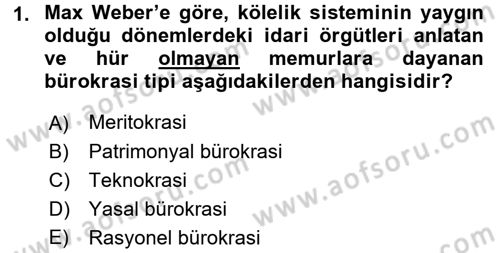 Kamu Yönetimi Dersi 2015 - 2016 Yılı (Final) Dönem Sonu Sınav Soruları 1. Soru