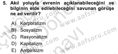 Kamu Yönetimi Dersi 2015 - 2016 Yılı (Final) Dönem Sonu Sınav Soruları 5. Soru