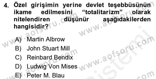 Kamu Yönetimi Dersi 2015 - 2016 Yılı Tek Ders Sınav Soruları 4. Soru
