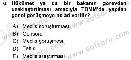 Kamu Yönetimi Dersi 2015 - 2016 Yılı Tek Ders Sınav Soruları 6. Soru