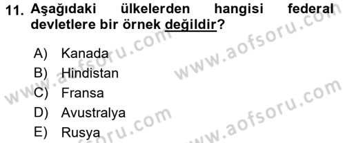 Kamu Yönetimi Dersi 2016 - 2017 Yılı 3 Ders Sınav Soruları 11. Soru