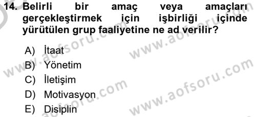 Kamu Yönetimi Dersi 2016 - 2017 Yılı 3 Ders Sınav Soruları 14. Soru
