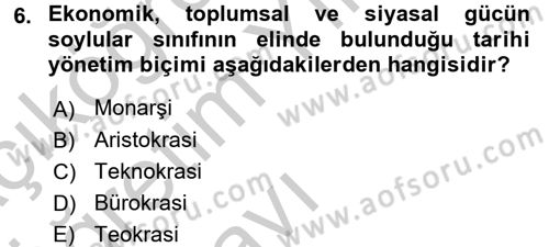 Kamu Yönetimi Dersi 2016 - 2017 Yılı 3 Ders Sınav Soruları 6. Soru