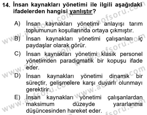 Kamu Yönetimi Dersi 2016 - 2017 Yılı (Final) Dönem Sonu Sınav Soruları 14. Soru
