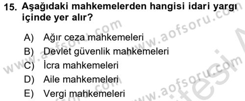 Kamu Yönetimi Dersi 2016 - 2017 Yılı (Final) Dönem Sonu Sınav Soruları 15. Soru