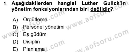 Kamu Yönetimi Dersi 2017 - 2018 Yılı 3 Ders Sınav Soruları 1. Soru