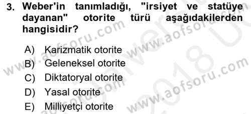 Kamu Yönetimi Dersi 2017 - 2018 Yılı 3 Ders Sınav Soruları 3. Soru