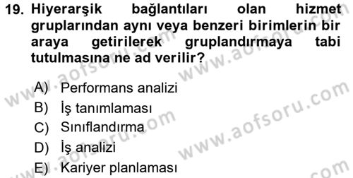 Kamu Yönetimi Dersi 2017 - 2018 Yılı (Final) Dönem Sonu Sınav Soruları 19. Soru