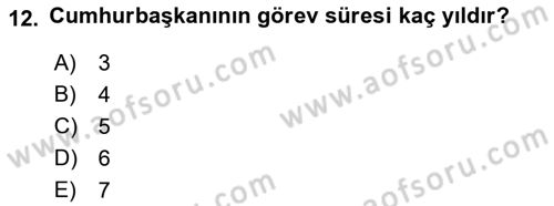 Kamu Yönetimi Dersi 2018 - 2019 Yılı (Final) Dönem Sonu Sınav Soruları 12. Soru